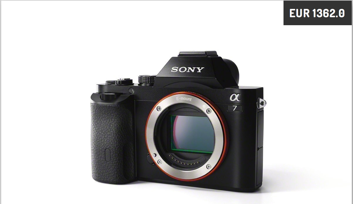 Lowest price in Europe: Sony A7 sells for 1362 at Amazon France