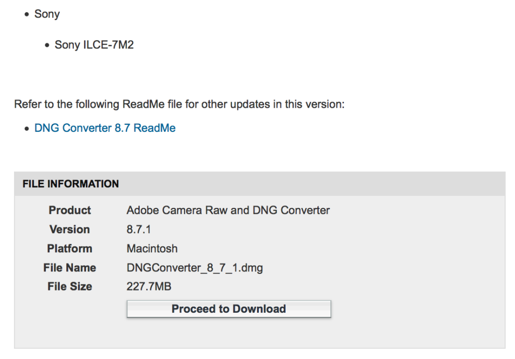 Reminder: Adobe supports the A7II. New firmware for the A77II ...