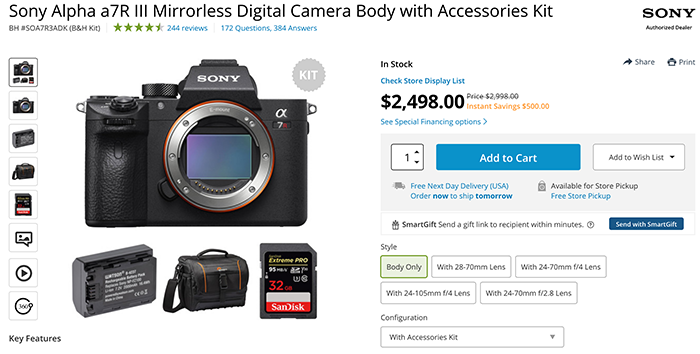 US price gone crazy low: Sony A7rIII for $2,498 and Sony A7II for $898 ...