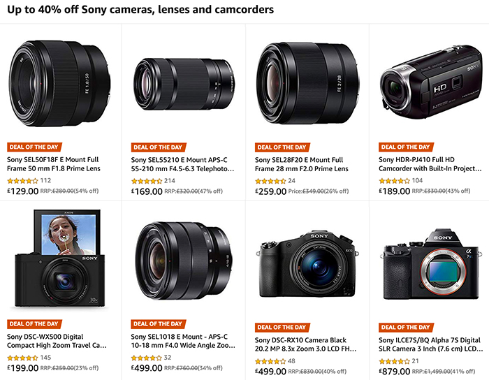 Today only at Amazon UK: Up to 40% off Sony cameras, lenses and ...