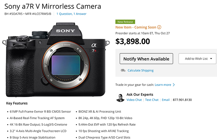 Sony A7rV announced: All focus goes on...AI autofocus! - mirrorlessrumors