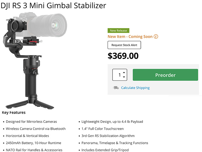 DJI Announces the Travel-Friendly RS 3 Mini Gimbal and Accessories