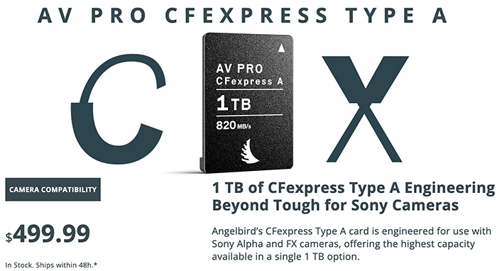 Finally! Angelbird's new 1TB card makes CFexpress Type A cards